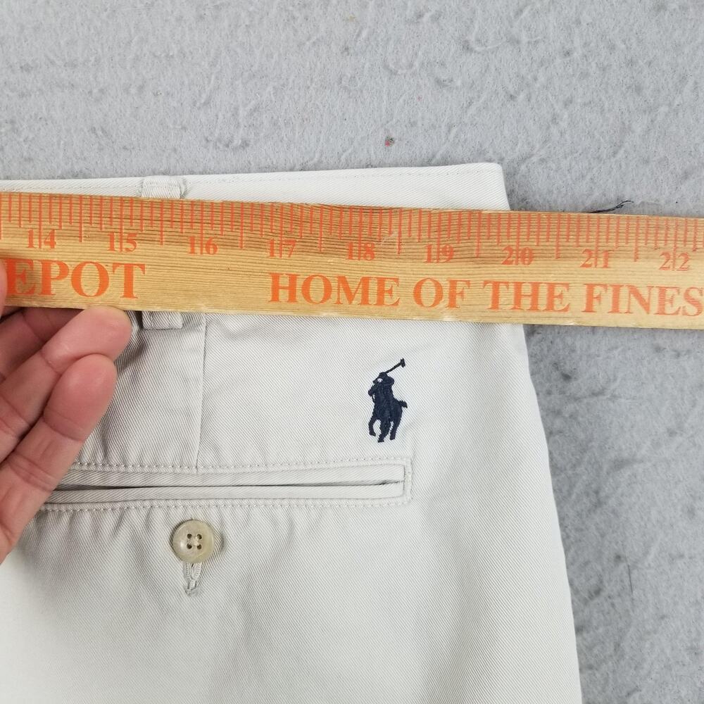 Polo Ralph Lauren Shorts Mens 42 Khaki Pleated Chino Classic Fit Pony Logo - Picture 9 of 16